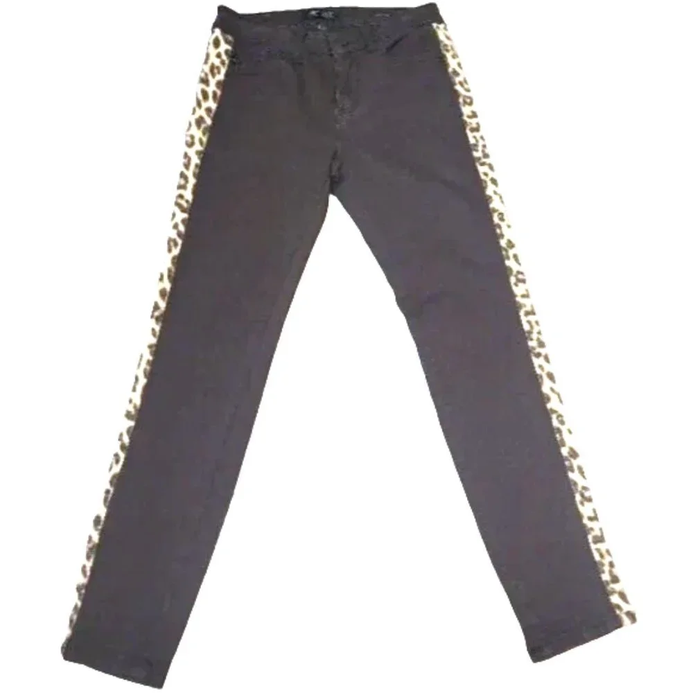Judy Blue Tuxedo Black Leopard Stripe Skinny Jeans Size 5/27